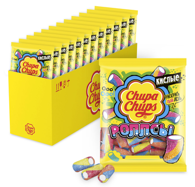 Мармелад жевательный Chupa Chups Кислые Роллсы, 70г