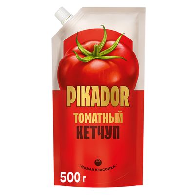 Кетчуп томатный PIKADOR Томатный Дой-пак, 500г