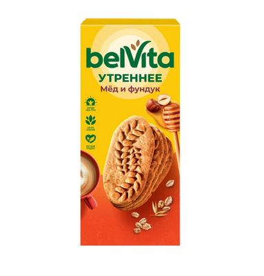 ТОП 100 Печенье Belvita утреннее витамин. с фундуком и мёдом 20*225г