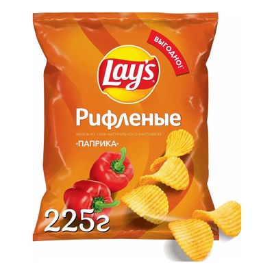 ТОП 100 Чипсы Lays картоф. рифл. паприка 14*225г