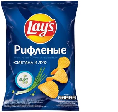ТОП 100 Чипсы Lays картоф. рифл. сметана лук 14*225г ТОП 100 Чипсы Lays картоф. рифл. сметана лук 14*225г