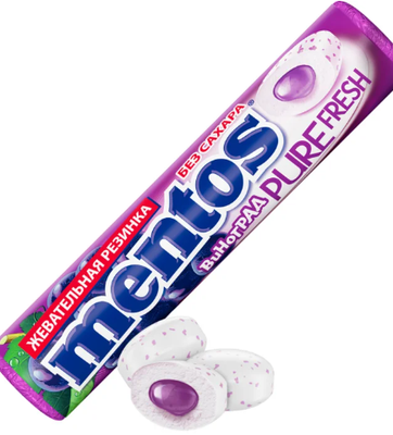 Жевательная резинка Mentos Pure Fresh Виноград, 15,5г