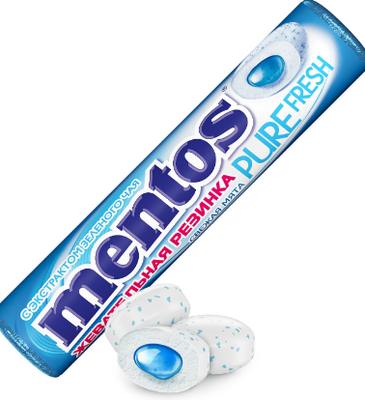 Жевательная резинка Mentos Pure Fresh Свежая мята, 15,5г