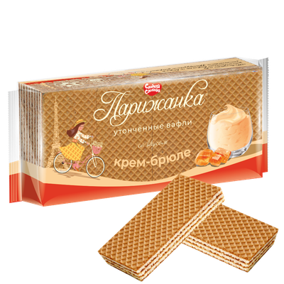 Вафли Сладкая Слобода Парижанка со вкусом крем-брюле 210г.