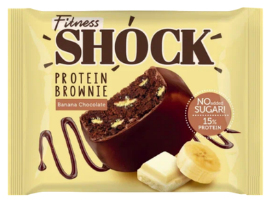 Кондитерское изделие FitnesSHOCK Брауни банановый, глазированное 50 гр.