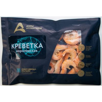 Креветка Дары Атлантиды королевская 50/70 н\р в\м 0,5 кг 16 шт