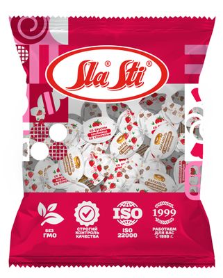 Карамель Sla Sti с молочной начинкой Микс (клуб-сливки, кофе с мол) флоу-пак 0,5кг