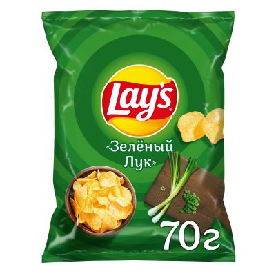 ТОП 100 Чипсы Lays картоф. молодой зел. лук 70г ТОП 100 Чипсы Lays картоф. молодой зел. лук 70г