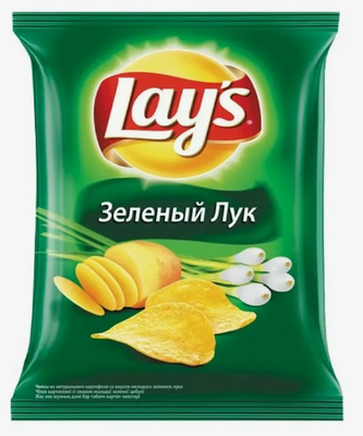 ТОП 100 Чипсы Lays картоф. молодой зел. лук 70г