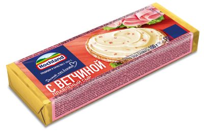 Сыр плавленый Hochland с ветчиной, блок, 100г