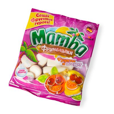 Жевательный мармелад Mamba фрукты и йогурт 24*72г