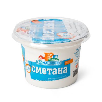 Сметана Село Домашкино 15% 170г стакан