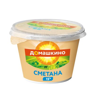 Сметана Село Домашкино 15% 170г стакан