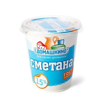 Сметана Село Домашкино 15% 300г стакан
