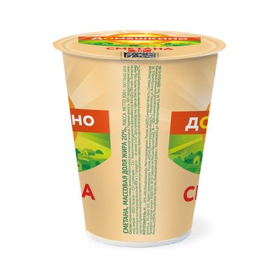 Сметана Село Домашкино 20% 300г стакан Сметана Село Домашкино 20% 300г стакан