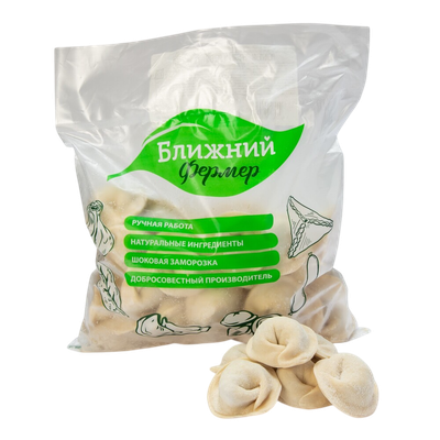 Пельмени  Бабушкин рецепт(говядина,свинина) ,зам .Ближний Фермер фас.