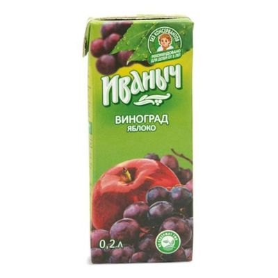 Нектар Иваныч Яблоко-виноград 0,2 л/27 шт