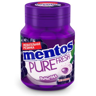 Жевательная резинка Mentos Pure Fresh Виноград, банка, 54г