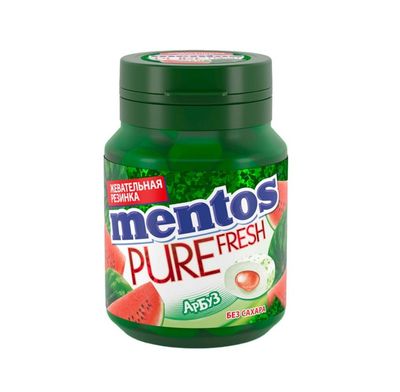 Жевательная резинка Mentos Pure Fresh Арбуз, банка, 54гр