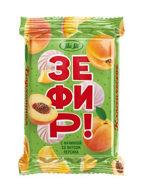 Зефир Sla Sti с начинкой со вкусом персика флоу-пак 0,320кг