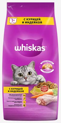 Сухой корм Whiskas для кошек «Подушечки с паштетом. Ассорти с курицей и индейкой», 5кг
