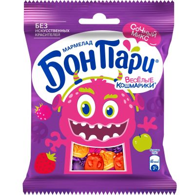 Мармелад жевательный Бон Пари Веселые кошмарики, 75г