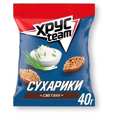 ТОП 100 Сухарики Хрустим со вкусом сметаны 40*40 г