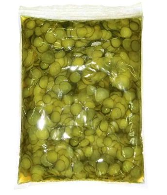 Огурцы Green King марин. слайсы в/п 1,5кг (сух.вес 1 кг) (90 сут)