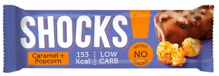 Кондитерское изделие SHOCKS! Батончик глаз. Карамельный попкорн 35 г
