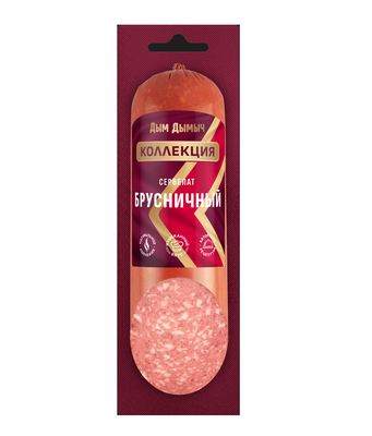 Колбаса в/к Дым Дымыч Коллекция Сервелат Брусничный 0,29 кг (40 сут)