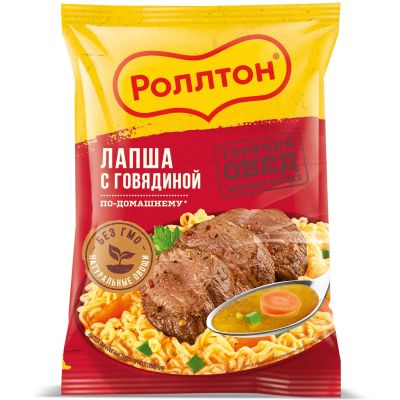 ТОП 100 Лапша Роллтон по-домашнему говядина 40*85г