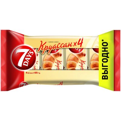 ТОП 100 Круассан 7 DAYS с кремом какао 3+1 (65 гр х 4 шт)