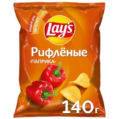 ТОП 100 Чипсы Lays картоф. рифл. паприка 19*140г