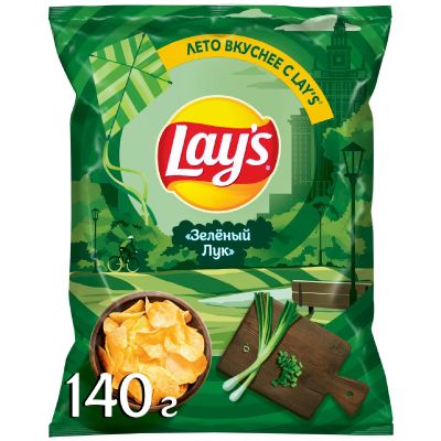 ТОП 100 Чипсы Lays картоф. молодой зел. лук 19*140г
