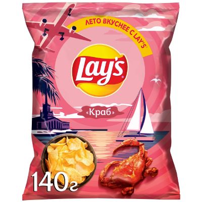 ТОП 100 Чипсы Lays картоф. краб 19*140г