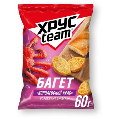 ТОП 100 Сухарики Хрустим Королевский краб 24*60г