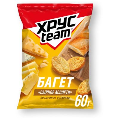 ТОП 100 Сухарики Хрустим Сырное ассорти 24*60г