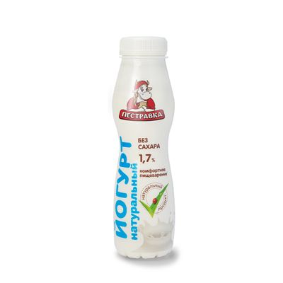 Йогурт Пестравка питьевой натуральный 1,7% ПЭТ 270гр