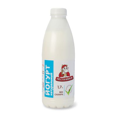 Йогурт Пестравка питьевой натуральный 1,7% ПЭТ 900гр