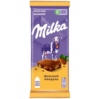 ТОП 100 Шоколад Милка мол. с цельн.минд. 20*80г