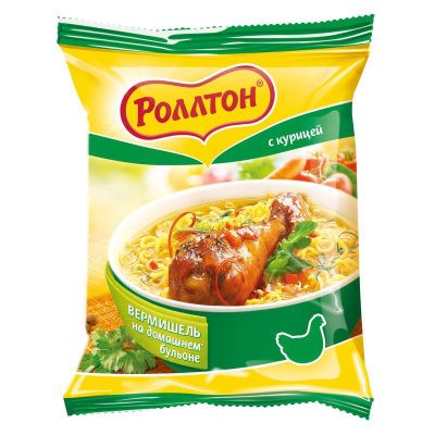 ТОП 100 Лапша Роллтон курица дом.бульон 42*60г