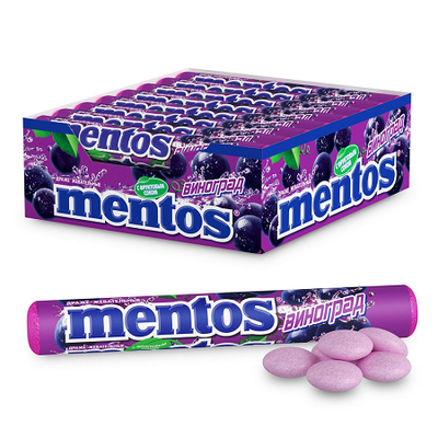Жевательная резинка Mentos Pure Fresh Виноград, банка, 54г