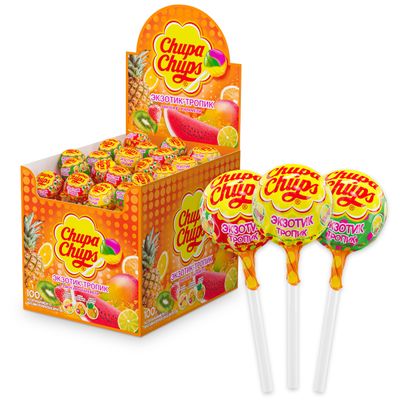 Карамель Chupa Chups Экзотик-Тропик, 12г, 100шт