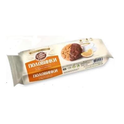 Печенье Хлебный спас Овсяное Половинки с глазурью со вкусом апельсина 240г*10
