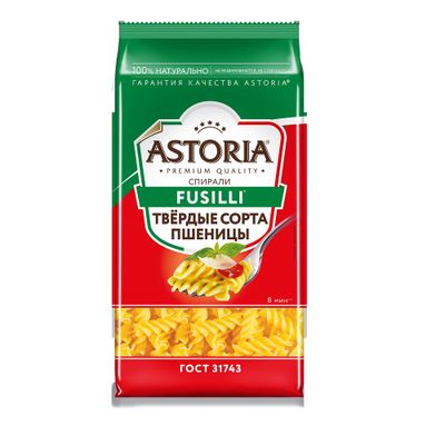 Макаронные изделия Astoria Спирали группа А высшего сорта 400г пакет Макаронные изделия Astoria Спирали группа А высшего сорта 400г пакет
