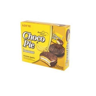 ТОП 100 Печенье CHOCO PIE LOTTE с аром банана просл.гл.8*336г
