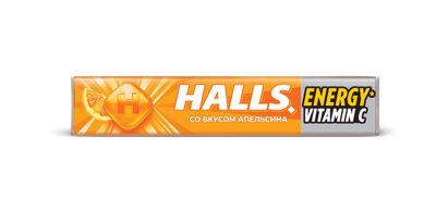 ТОП 100 Леденцы Halls с витамином С и вкусом апельсина 25г