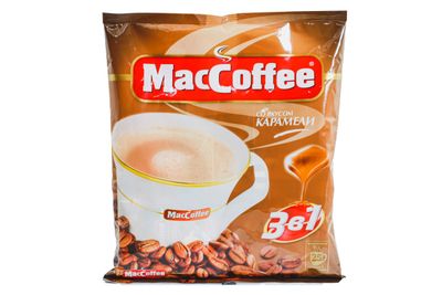 Напиток кофейный MacCoffee растворимый 3в1 со вкусом карамели, м/уп 18г*25*20