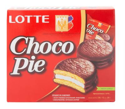 ТОП 100 Печенье CHOCO PIE LOTTE прослоен.глаз. 336г