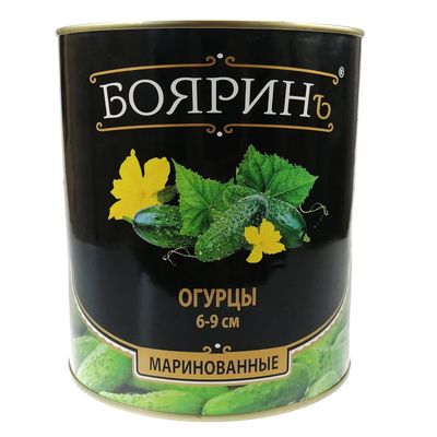 Огурцы 3100мл (6) 6-9см марин. ж/б Боярин
